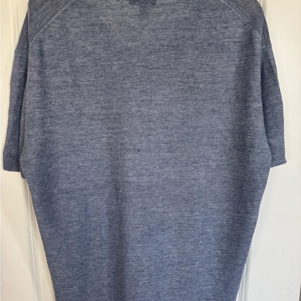Eileen Fisher Classic Lightweight 100% Organic Linen Top In Soft Heather Blue XL - Picture 6 of 9